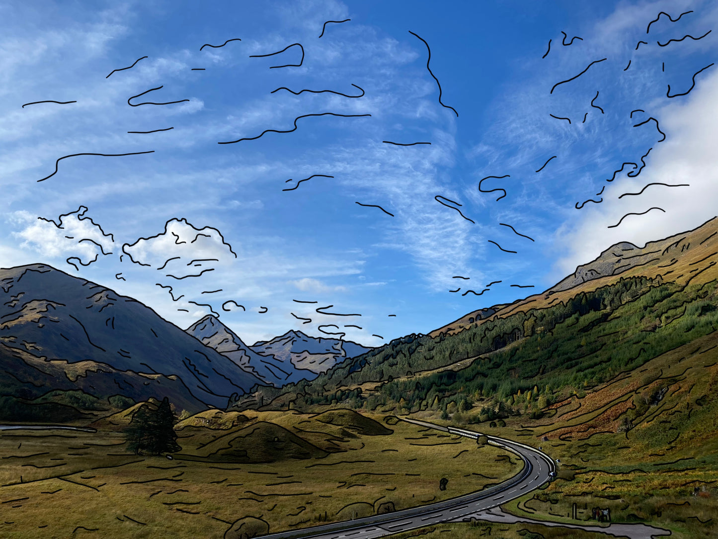 Highlands (Digital artwork on canvas)